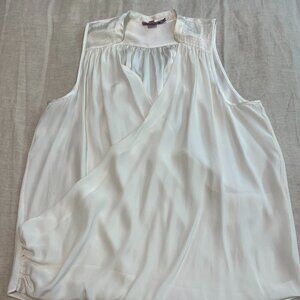 Calypso St. Barth Womens Faux Wrap Blouse Silk blouse, Size M , Ivory Color